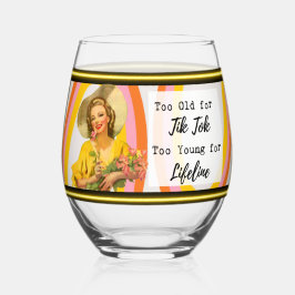 Funny Wineglass Best Friend Gift "Tik Tok" Weinglas Ohne Stiel