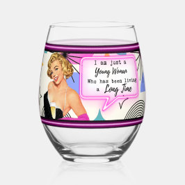 Funny Wineglass Best Friend Gift "Young Girl" Weinglas Ohne Stiel
