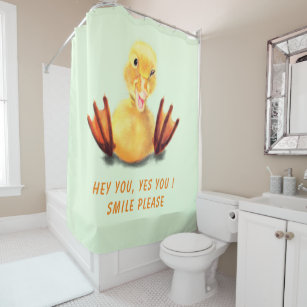 Funny Winking Gelbe Duck Dusche Vorhang Ihren Text