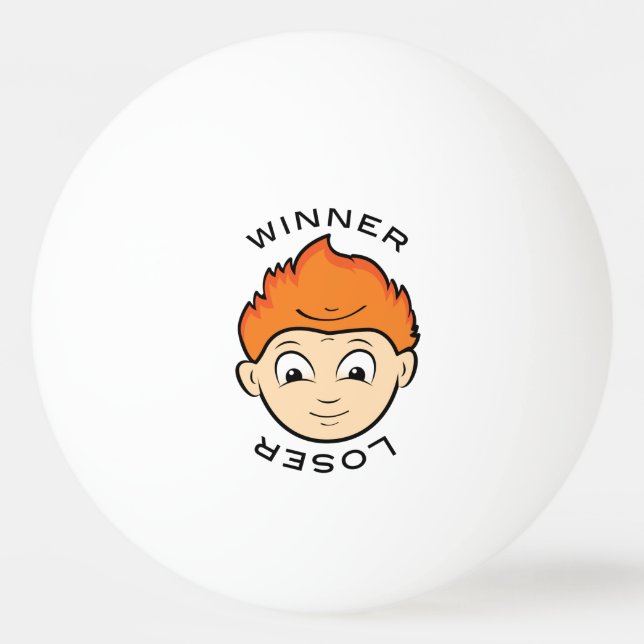Funny Winner Loser Ping Pong Faces Tischtennisball (Vorderseite)