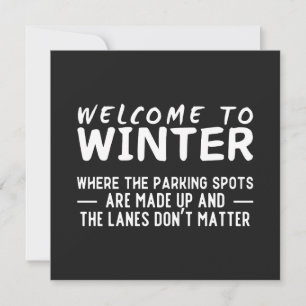 Funny Winter Driving Willkommen im Winter Karte