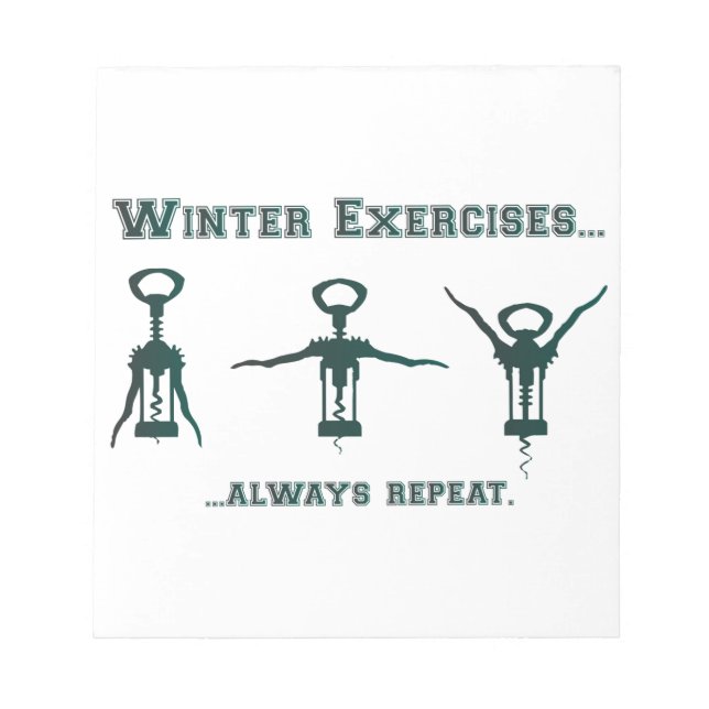 Funny Winter Exercure Notizblock (Vorderseite)