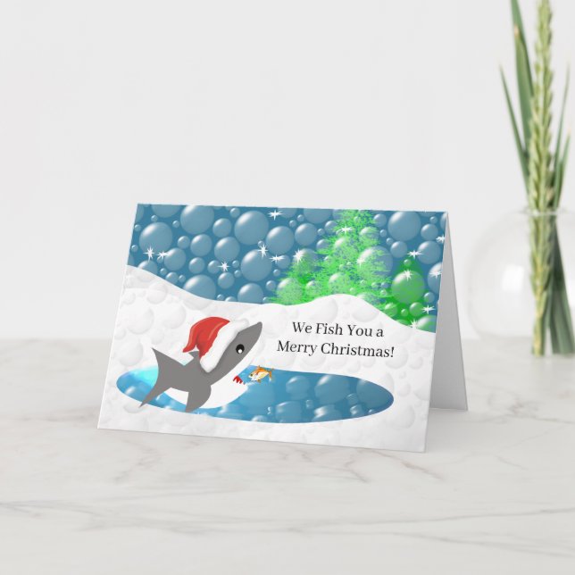 Funny - Wir fischen Sie ein Frohe Hai Weihnachten (Vorderseite)