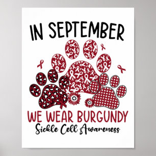 Funny Wir tragen Burgundy Hund Katze Paw Sickle Ce Poster