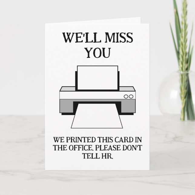 Funny wir verpassen Sie Office Retirement neuen Jo Karte (Vorderseite)