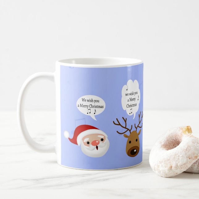Funny Wir wünschen dir frohe Weihnachten Kaffeetasse (Mit Donut)