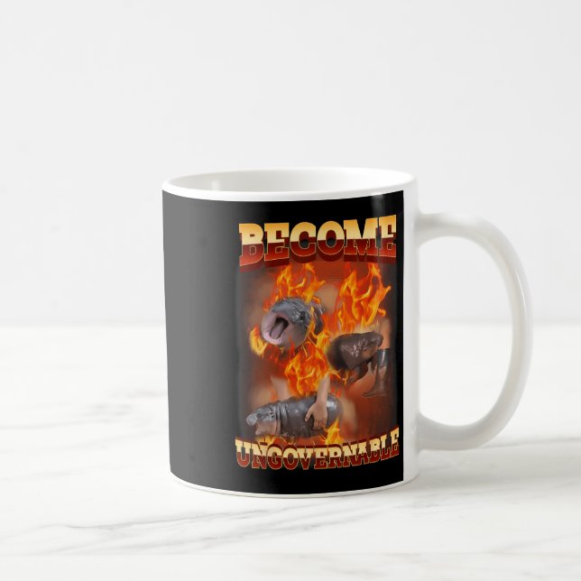 Funny wird unregierbar Moo Deng im Feuer Ba Kaffeetasse (Rechts)
