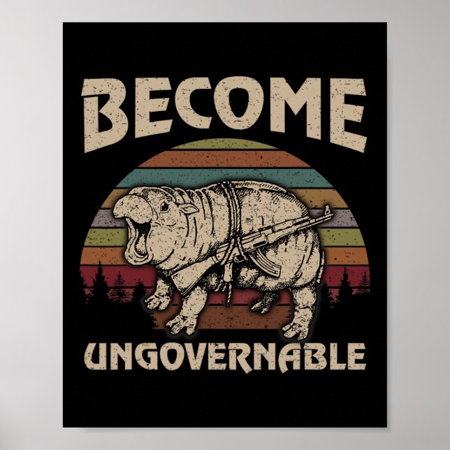 Funny wird unregierbar Moo Deng Niedlich Ba Poster (Vorne)