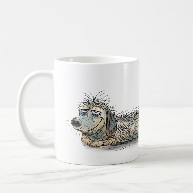 Funny Wire Haired Dachshund Mug (Gauche)