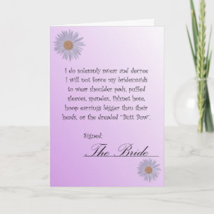 Funny wirst du meine Bridesmaid-Vertragskarte sein Einladung
