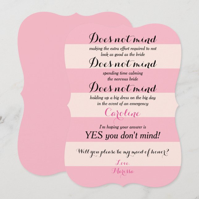 Funny wirst du meine Trauzeugin Rose sein und rot  Einladung (Vorne/Hinten)