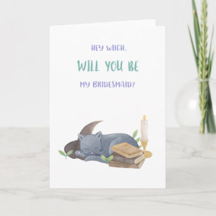 Funny Witch Bridesmaid Propoal Card Karte