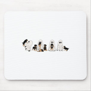 Funny Witch Rottweiler Hundegeister in Boo Sheet H Mousepad