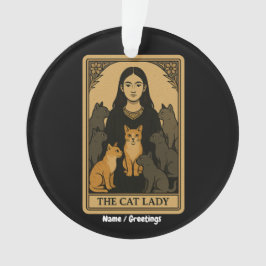 Funny Witchy Gothic Cat Lady Tarot Card Magisch Ornament