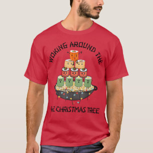 Funny Woking rund um den Weihnachtsbaum Anime Kawa T-Shirt