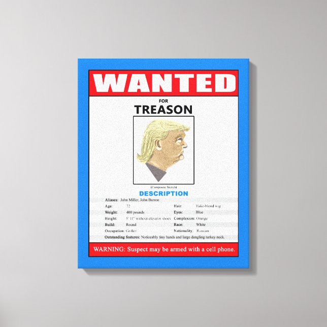 Funny Wollte Trump wegen Verrat Leinwanddruck (Vorderseite)