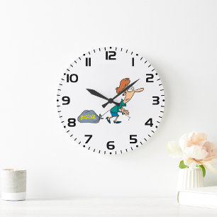 Funny Woman Carry emotionales Gepäck Große Wanduhr