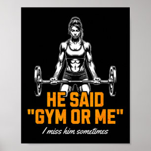 Funny Woman Weightlift Bodybuilding Sprichwort Gra Poster