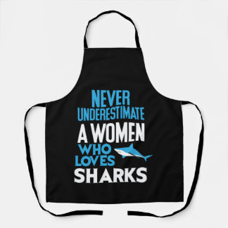 Funny Woman Who Loves Sharks Schürze