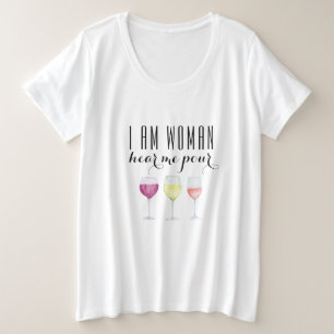 Funny Woman's Wine Quote Mode Große Größe T-Shirt