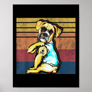 Funny Women Gift Dog Boxer I Liebe Vater Tattoo Ge Poster
