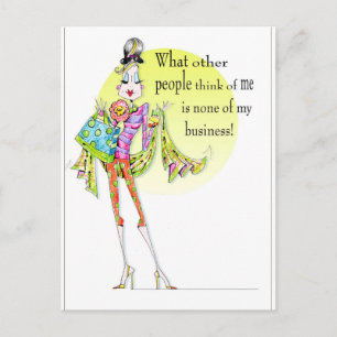 Funny Women Spaß-Karte mit zeichnend Wörtern Postkarte