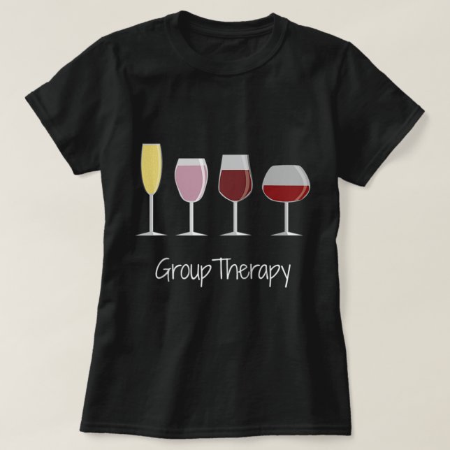 Funny Women Wine Gift T-Shirt - Gruppentherapie Ra (Design vorne)