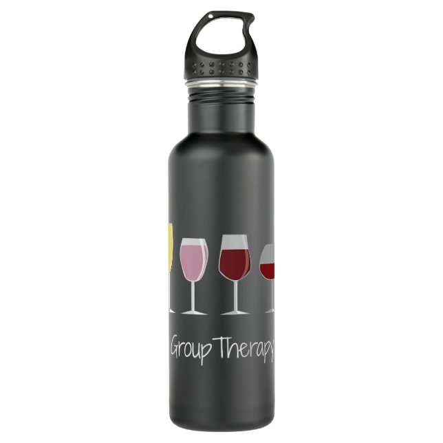 Funny Women Wine Gift T-Shirt - Gruppentherapie Ra Edelstahlflasche (Vorderseite)