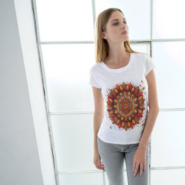 Funny Womens Gift Shirt Herbst Blätter Mandala