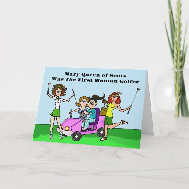 Funny Women's Golf Monat Grußkarte Karte (Vorderseite)