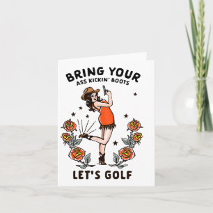Funny Women's Golf T-Shirt Cowgirl Frau Golfer T-S Karte