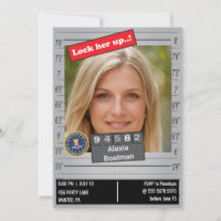 Funny Womens Police Mugshot Birthday Joke