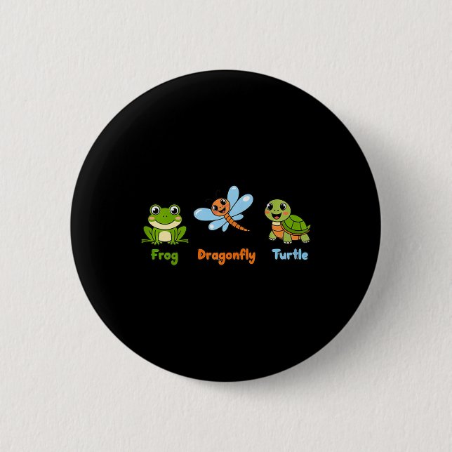 Funny Womens Subtle Political Humor Frog Dragonfly Button (Vorderseite)