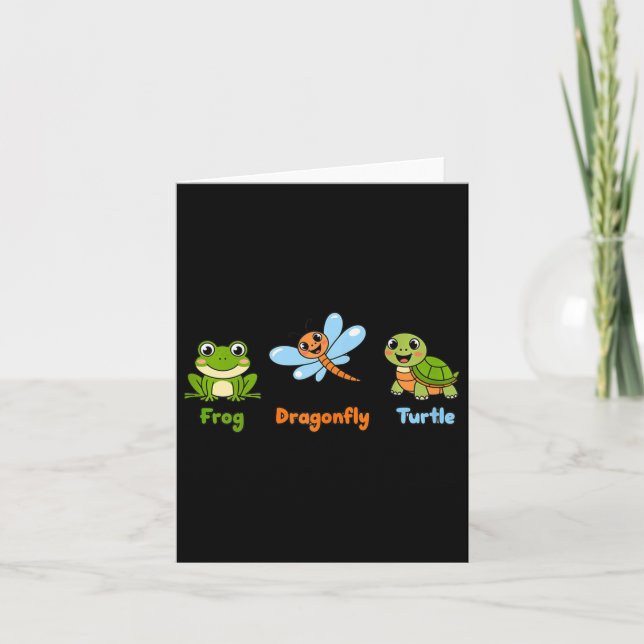 Funny Womens Subtle Political Humor Frog Dragonfly Karte (Vorderseite)