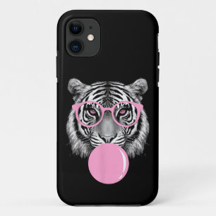 Funny Women's Tiger Brille & Pink Bubble Gum Anim Case-Mate iPhone Hülle