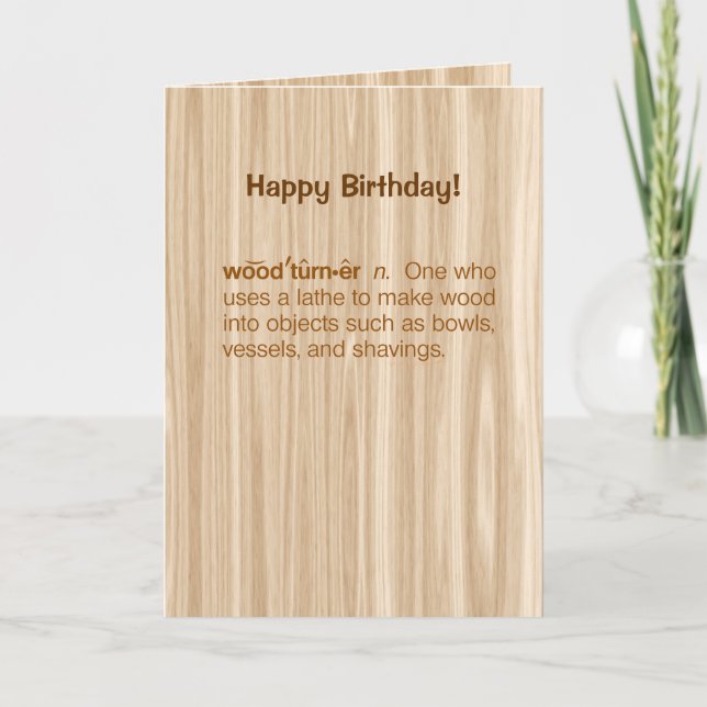 Funny Woodturner Definition Woodwender Geburtstag Karte (Vorderseite)