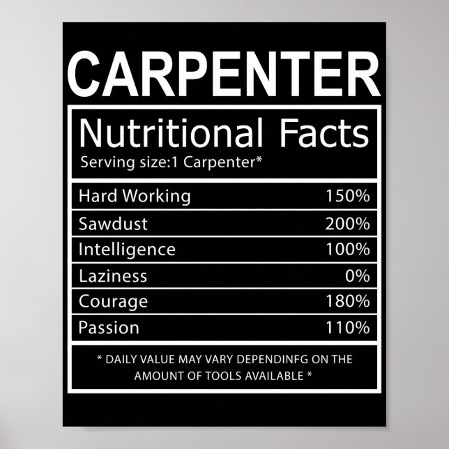 Funny Woodworking Vater Carpenter Carpenter Poster (Vorne)