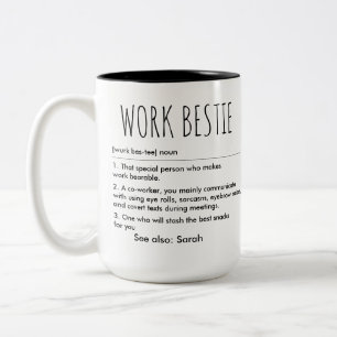 Funny Work Bestie Individuelle Name Definition Zweifarbige Tasse