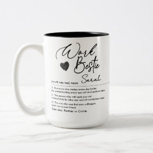 Funny Work Bestie Individuelle Name Definition Zweifarbige Tasse