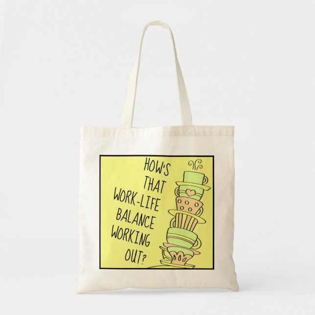Funny Work Life Zitat Pastete bringt Kaffee Cups Tragetasche (Vorne)