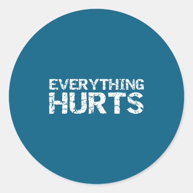 Funny Workout Gift For Men Distressed Everything H Runder Aufkleber (Vorderseite)