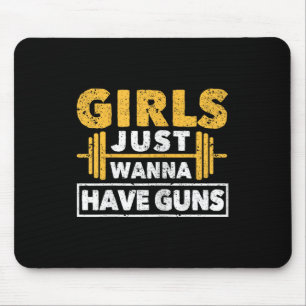 Funny Workout Girl Gym Athlete Girls Just Wanna Ha Mousepad