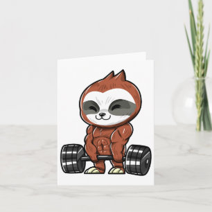 Funny Workout Gym Sloth Fitness Bodybuilding Karte