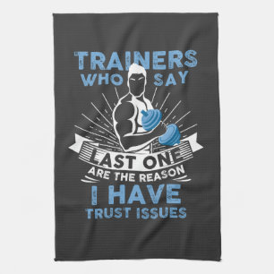 Funny Workout - Ich habe Vertrauensfragen Geschirrtuch