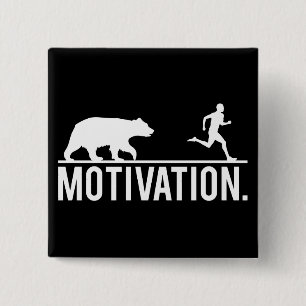 Funny Workout Motivation - Bear Chasing Jogger Button
