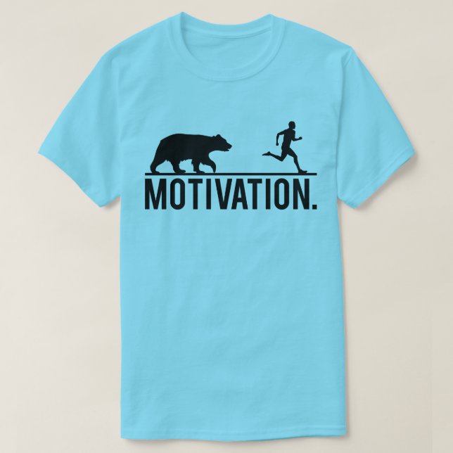 Funny Workout Motivation - Bear Chasing Jogger T-Shirt (Design vorne)