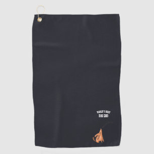 Funny Worlds Best Dog Vater Golf Golfer individuel Golfhandtuch