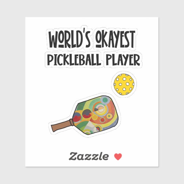 Funny World's Okayest Pickleball Player Sports Aufkleber (Blatt)