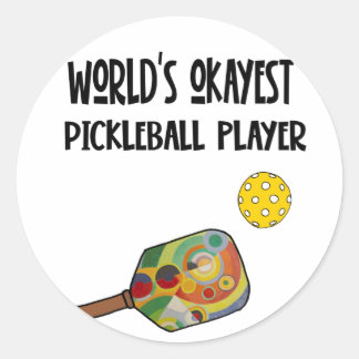 Funny World's Okayest Pickleball Player Sports Runder Aufkleber