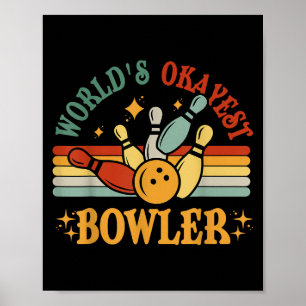 Funny Worlds Tokest Bowler Bowling Team Männer Fra Poster
